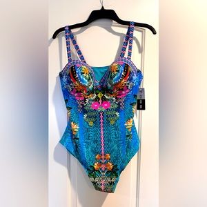 Vibrant Blue Floral Women's Swimsuit